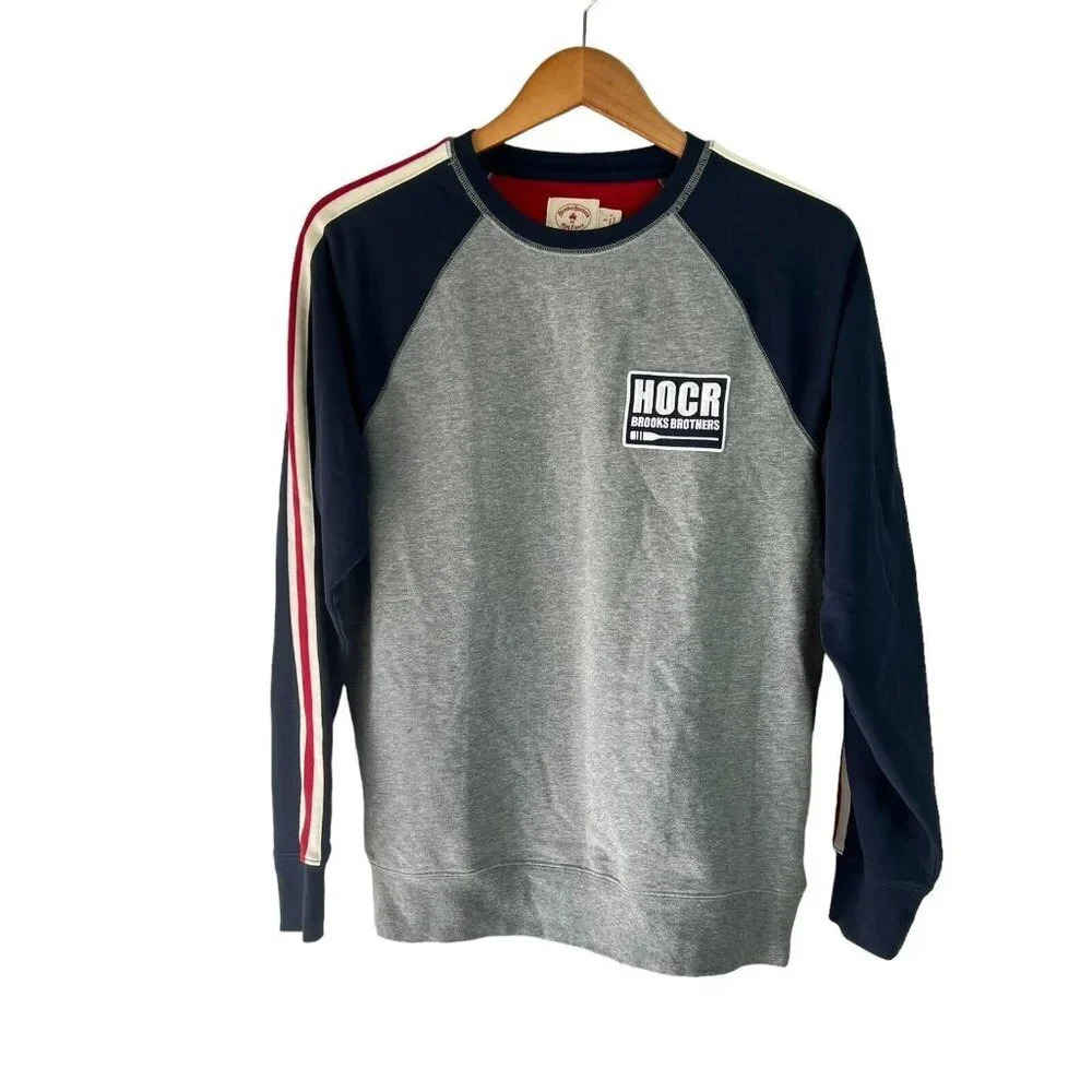 Brooks Brothers Red Fleece HOCR Crewneck Pullover Sweatshirt Multicolor Sz Small